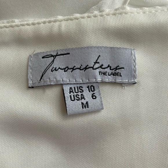 Two Sisters the Label Wrap Tied V Neck Ruffles Asymmetric Hem Dress Sz M (6) - Picture 9 of 11